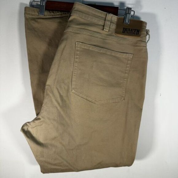 Duluth Trading Mens Flex Fire Hose Work Pants‎ 40x32 Khaki 5-Pocket - Picture 1 of 5